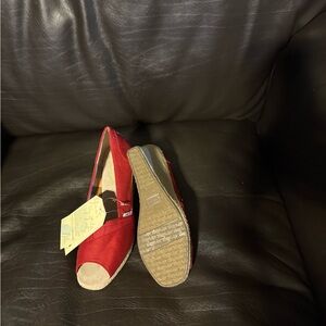 Red Espadrille Wedge Sandals
